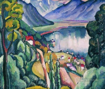  Mashkov Oil Painting - lake geneva 1914 Ilya Mashkov